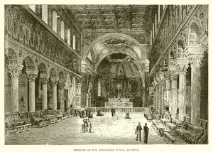 Interiør i San Apollinare Nuovo, Ravenna av English School