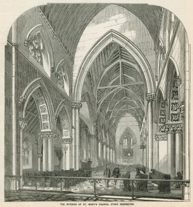 Interiør av St Marys Church i Stoke Newington av English School