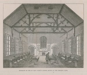 Interiør i et av Lady Owens skolerom av English School
