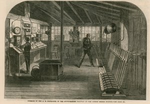 Interiøret i A, B, signalboksen til South-Eastern Railway ved London Bridge-stasjonen av English School