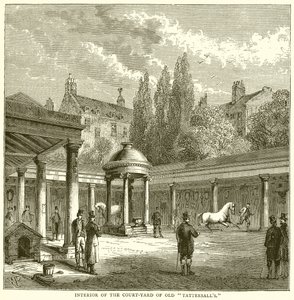 Interiøret i Court-Yard of Old Tattersalls av English School
