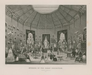 Interiør av den store utstillingen, 1851, Zollverein-avdelingen av English School