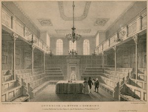 Interiør av Underhuset, Westminster, London av English School