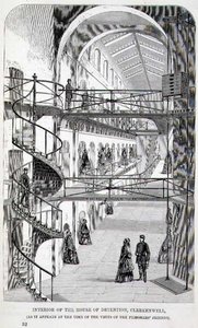 Interiør i House of Detention, Clerkenwell, fra 