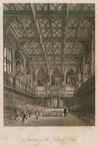Interiør av House of Lords, Westminster, London av English School