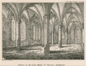 Interiøret i Lady Chapel, St Saviours, Southwark av English School