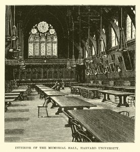 Interiør i Memorial Hall, Harvard University av English School