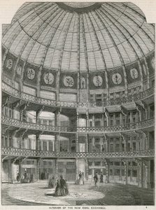 Interiøret i New Coal Exchange, Thames Street av English School