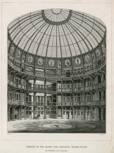 Interiøret i New Coal Exchange, Thames Street av English School