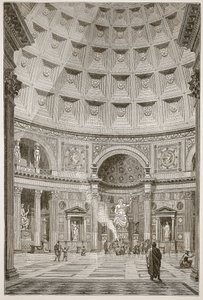 Interiøret i Pantheon i Roma (restaurert) av English School