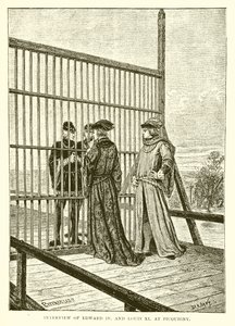 Intervju av Edward IV og Louis XI på Picquigny av English School