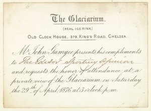 Invitasjon til The Glaciarium i 1876. av English School