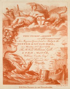 Invitasjon til en bankett i Guildhall, London, 10. november 1888 av English School