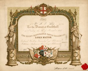 Invitasjon til en bankett i Guildhall, London, 9. november 1855 av English School
