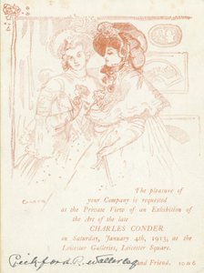 Invitasjon til utstilling med arbeid av Charles Conder av English School