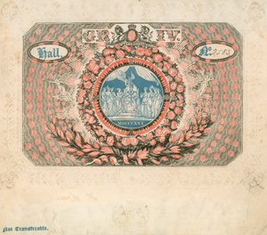 Invitasjon til kroningen av George IV i 1821 av English School