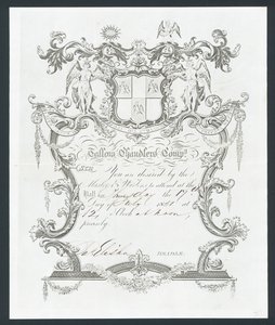 Invitasjon til Tallow Chandlers Company ball, London av English School