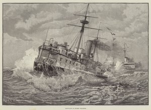 Ironclads i stormfullt vær (gravering) av English School