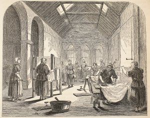 Strykerom i Brixton Prison, illustrasjon fra The Criminal Prisons of London og Scenes from Prison Life av Henry Mayhew og John Binny, pub. 1862 av English School