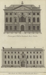 Ironmongers Hall, Fenchurch Street og South Sea House, Threadneedle Street, London av English School