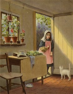 Er det noen hjemme? (chromolitho) av English School