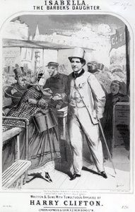 Isabella the Barbers Daughter, reklame for musikken til Harry Clifton, 1865 av English School