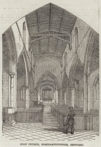 Islip Church, Northamptonshire, restaurert (gravering) av English School