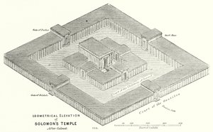 Isometrisk høyde av Salomos tempel, etter Calmet (gravering) av English School