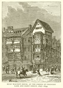Izaac Waltons House, på hjørnet av Chancery Lane og Fleet Street, 1627--1644
