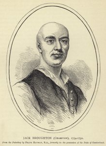 Jack Broughton, Champion, 1734-1750, Fra maleriet av Frank Hayman, RA, tidligere i besittelse av hertugen av Cumberland av English School
