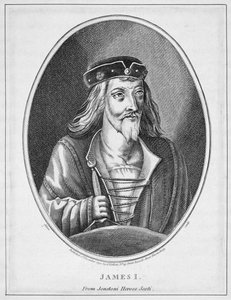 James I (1394-1437), konge av Skottland, fra Johnstones Scottish Heroes, gravert av Adam, utgitt 1794 av English School