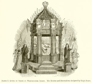 James I ligger i State Westminster Abbey av English School