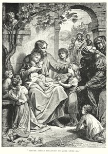 Jesus Kristus og barna (gravering) av English School
