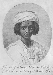 Job, sønn av Suleiman Diallo, yppersteprest for obligasjoner i landet Foota, Afrika, ca. 1750 (etsing og gravering) av English School