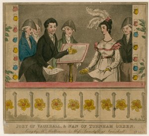 Joey fra Vauxhall og Nan fra Turnham Green, sunget av Mr Mattison og Miss Tunstall på Vauxhall Gardens av English School