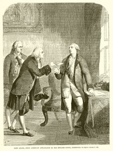 John Adams, første amerikanske ambassadør til det engelske hoffet, presenterte for kong George III av English School