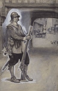 John Bunyan som soldat (gouache på papir) av English School
