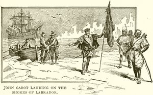 John Cabot lander på bredden av Labrador av English School