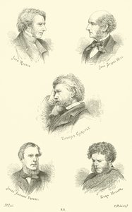 John Ruskin, John Stuart Mill, Thomas Carlyle, James Anthony Froude, Hugh Miller av English School