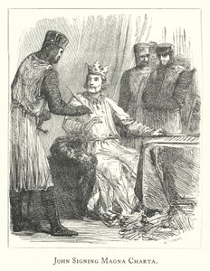Johann unterzeichnet die Magna Carta (Stich)