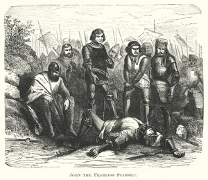 Johann der Furchtlose erstochen (Gravur) von English School