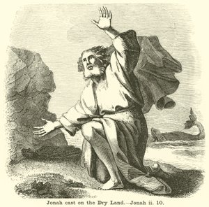 Jonah kastet på det tørre landet, Jonah, ii, 10 av English School