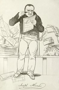 Joseph Hume , skotsk lege, politiker og radikal parlamentsmedlem (gravering) av English School