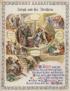 Joseph og hans brødre (farget gravering) av English School
