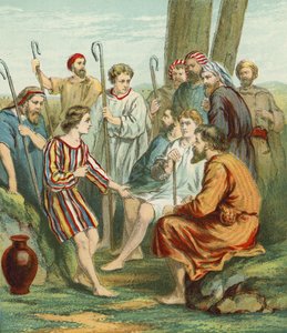 Joseph iført kappen i mange farger av English School