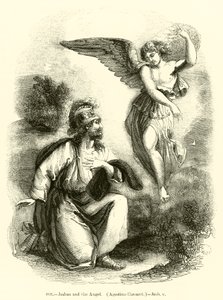 Joshua og engelen, Agostino Carracci, Joshua v (gravering) av English School