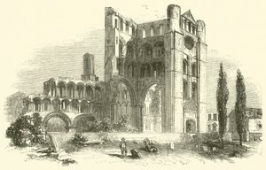 Kelso Abbey (gravering) av English School