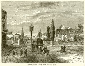 Kennington, fra The Green, 1780 av English School