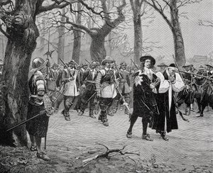Kong Charles I (1600-49) på vei til sin henrettelse av English School