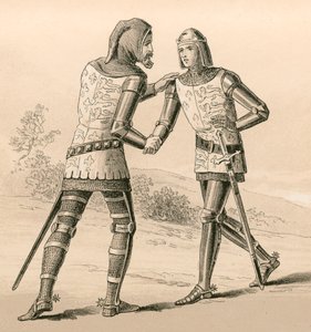 Kong Edward III hilser sin sønn, den svarte prinsen, etter slaget ved Crecy av English School